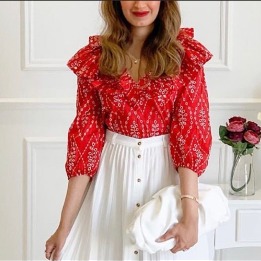 Zara embroidered top